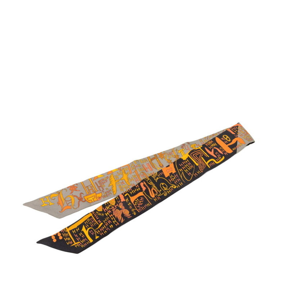 Hermes Twilly 1001H (One Thousand and One H) Scarf/Muffler, Orange/Multicolor...